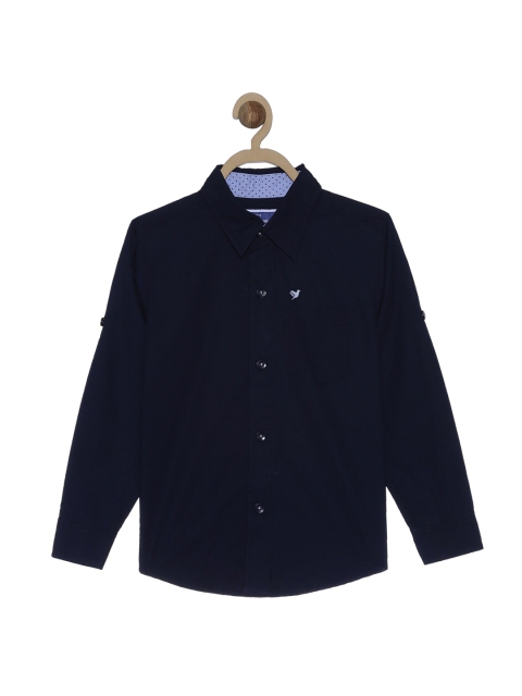 

612 league Boys Navy Blue Classic Casual Shirt