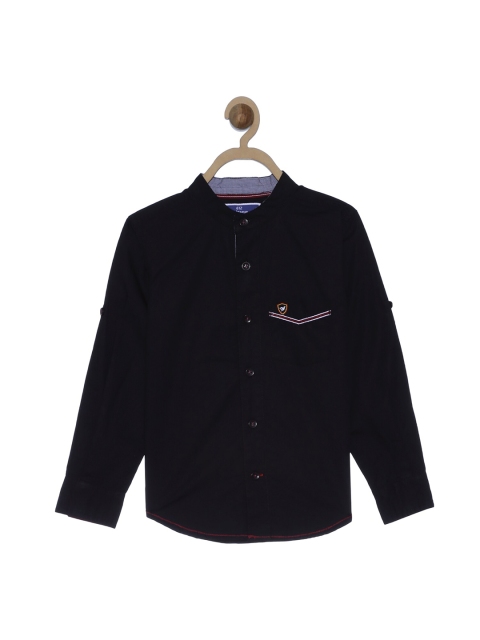 

612 league Boys Black Classic Casual Shirt