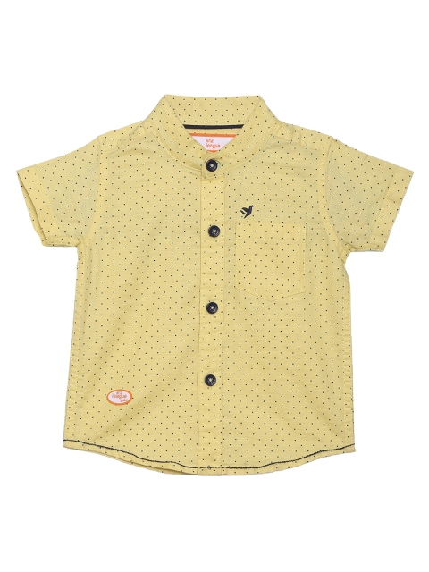 

612 league Boys Yellow Classic Printed Casual Shirt