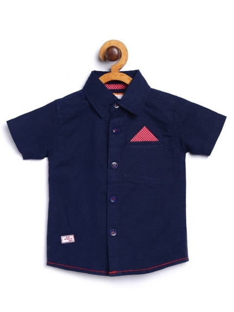 

612 league Boys Navy Blue Classic Casual Shirt