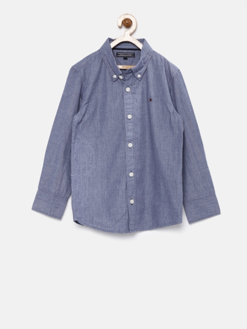 

Tommy Hilfiger Boys Blue Custom Fit Dobby Casual Shirt