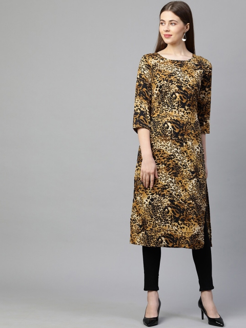 

KALINI Women Beige & Black Printed Kurta