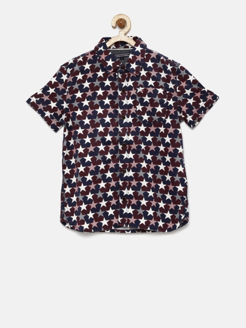 

Tommy Hilfiger Boys Navy Blue Printed Casual Shirt