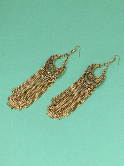 

Jewelz Gold-Toned & Gold Plated Contemporary Drop Earrings