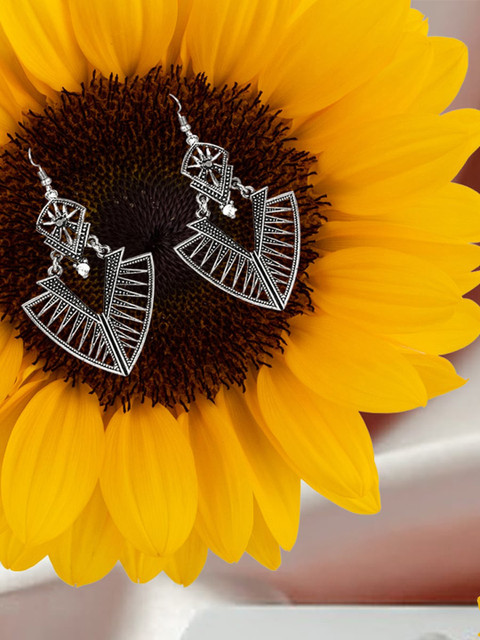 

Jewelz Silver-Toned Contemporary Drop Earrings