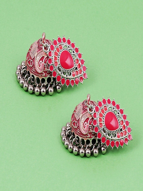 

Jewelz Red Contemporary Hoop Earrings