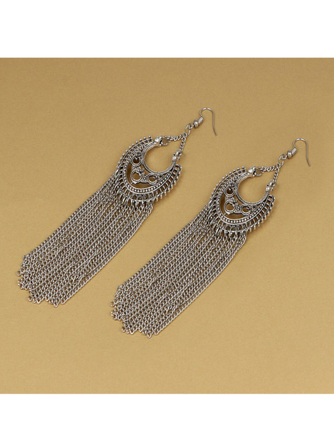 

Jewelz Silver-Toned Contemporary Drop Earrings