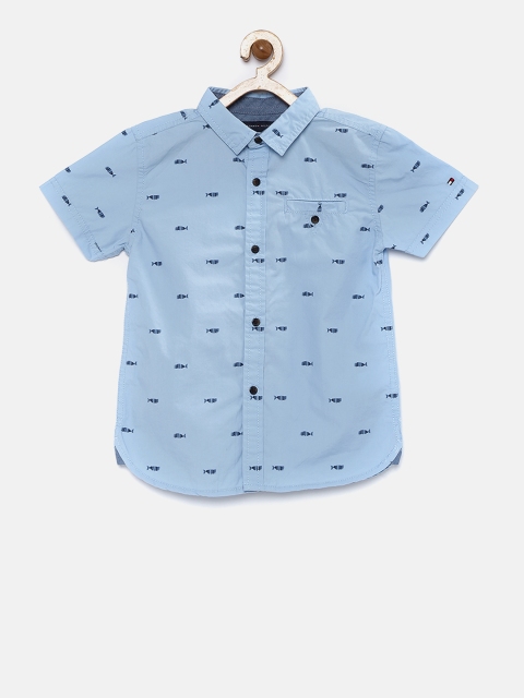 

Tommy Hilfiger Boys Blue Printed Casual Shirt