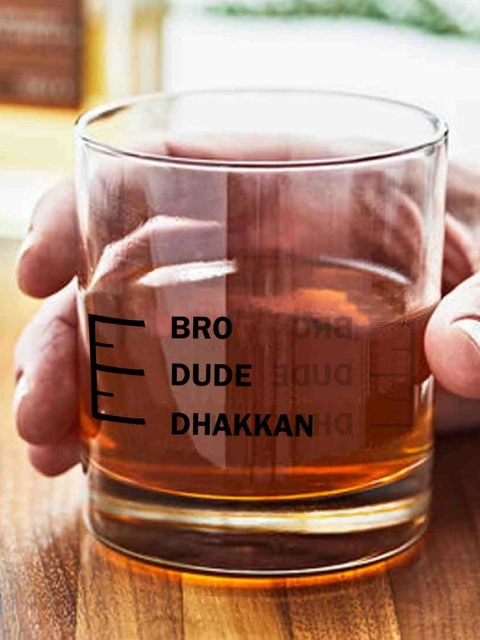 

Nutcase Printed Whisky Glass, Transparent