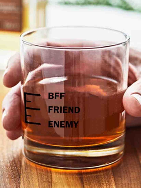 

Nutcase Transparent Printed Whisky Glass