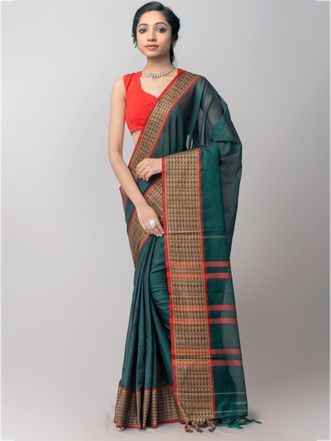 

Unnati Silks Green Woven Design Pure Cotton Kanjeevaram Saree