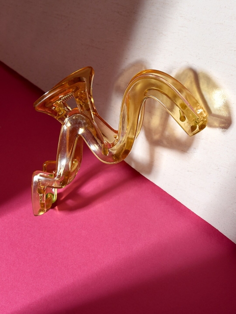 

ToniQ Women Gold-Toned Wavy Transparent Plastic Casual Hair Clips