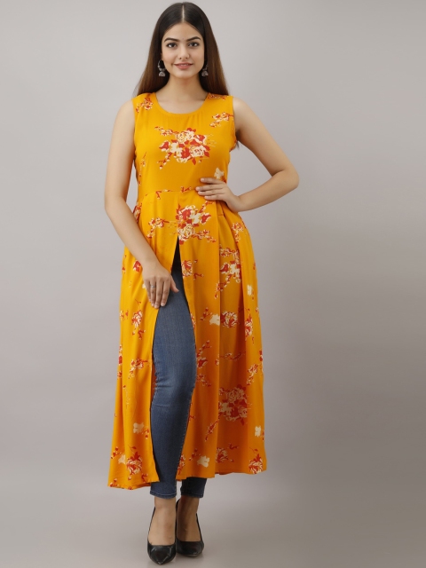 

KALINI Women Yellow Floral Printed Floral Kurta