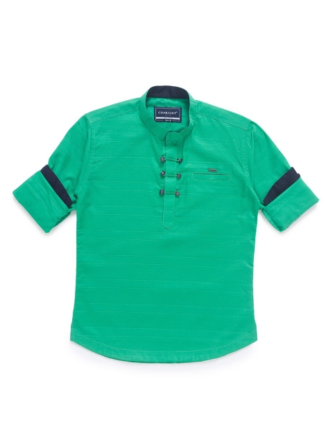

CHARCHIT Boys Green Casual Shirt