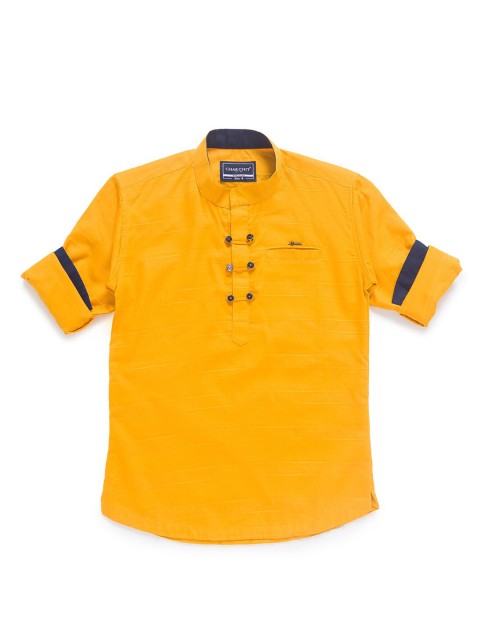 

CHARCHIT Boys Yellow Regular Fit Casual Kurta Style Shirt