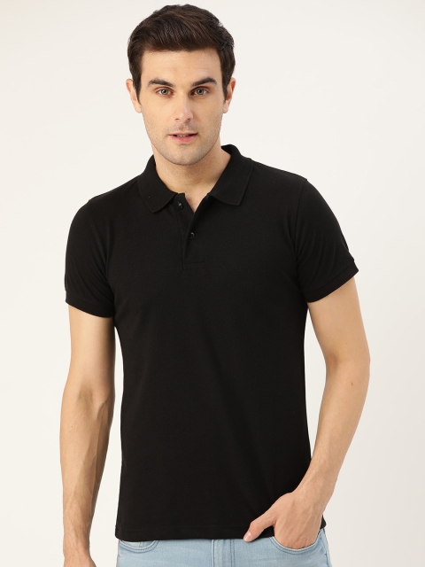 

PORTBLAIR Men Black Polo Collar Relaxed Fit T-shirt