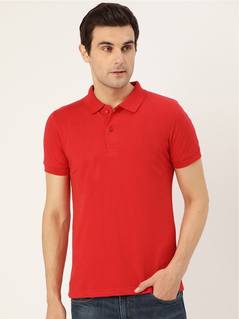 

PORTBLAIR Men Red Polo Collar Relaxed Fit T-shirt