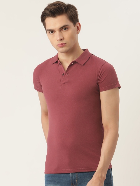 

PORTBLAIR Men Maroon Polo Collar T-shirt