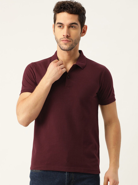 

PORTBLAIR Men Maroon Polo Collar Relaxed Fit T-shirt