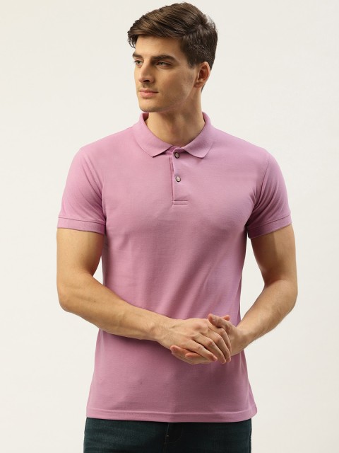 

PORTBLAIR Men Mauve Polo Collar Relaxed Fit T-shirt