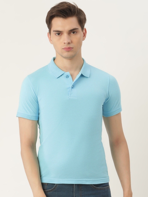 

PORTBLAIR Men Blue Polo Collar Relaxed Fit T-shirt