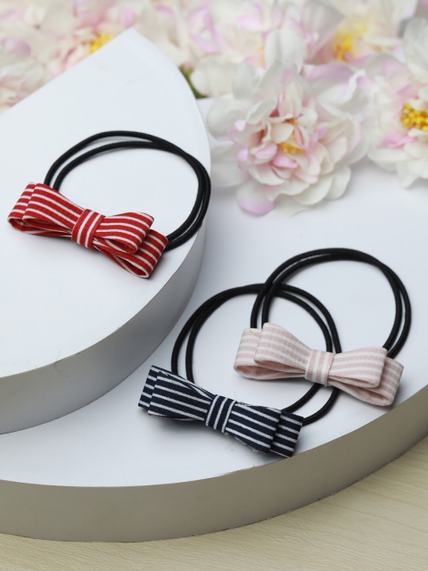 

PRITA Women Multicoloured Set of 6 Striped Ponytail Holders, Multi
