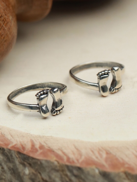 

SHEER by Priyaasi Oxidised 925 Sterling Silver Baby Feet Toe Rings