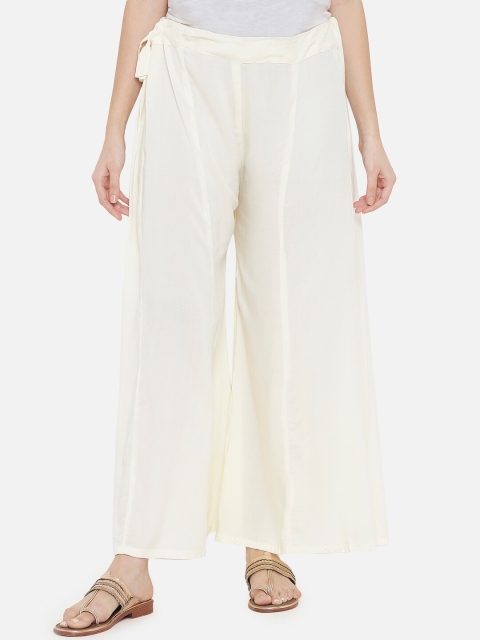

Aujjessa Women Cream-Coloured Solid Maternity Palazzos