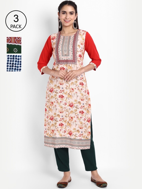 

KALINI Women Multicoloured Ethnic Motifs Printed Crepe Kurta, Multi