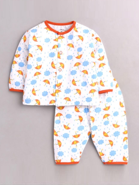 

Clt.s Unisex Kids Multicoloured Printed Pure Cotton Night suit, Multi