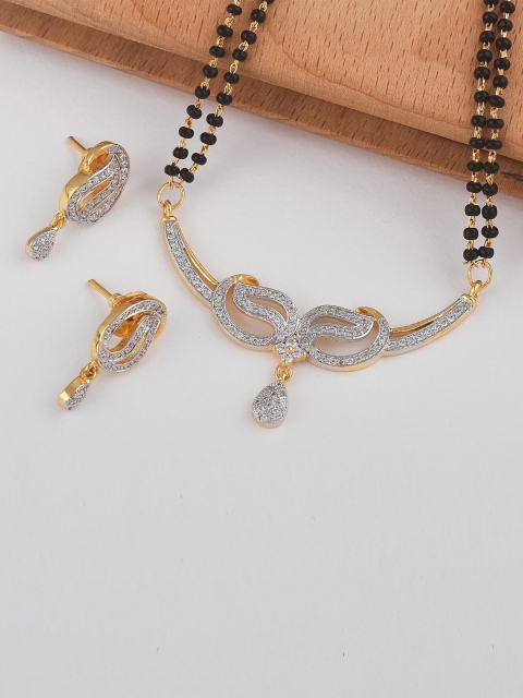 

Tistabene Gold-Plated Modern Design Mangalsutra Set, White