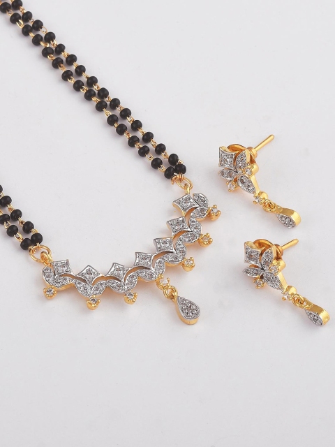 

Tistabene Woman White Stone & Black Beaded Managalsutra Set