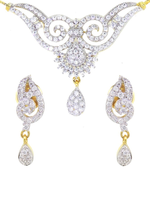 

Tistabene Women White Floral Modern Designer Mangalsutra Set