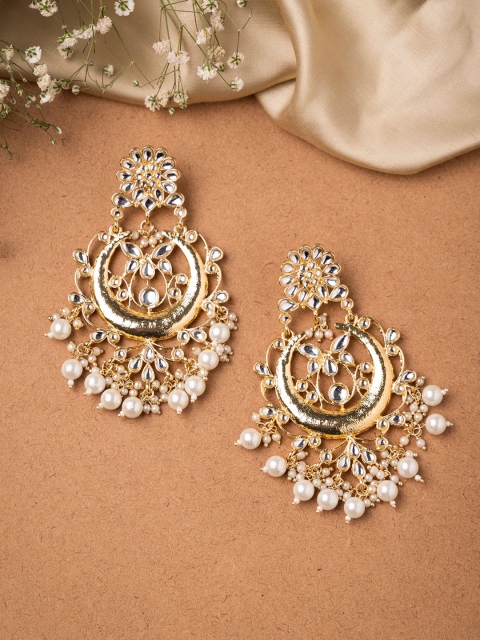

INDYA Gold-Toned Contemporary Chandbalis Earrings