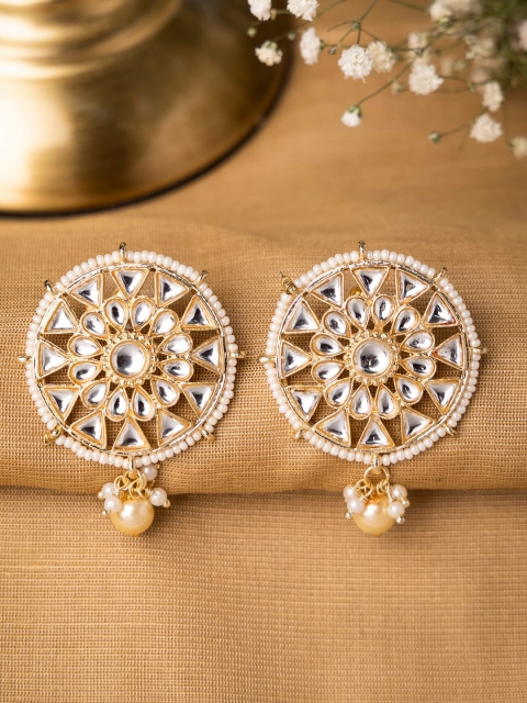 

INDYA Gold-Toned Contemporary Studs Earrings