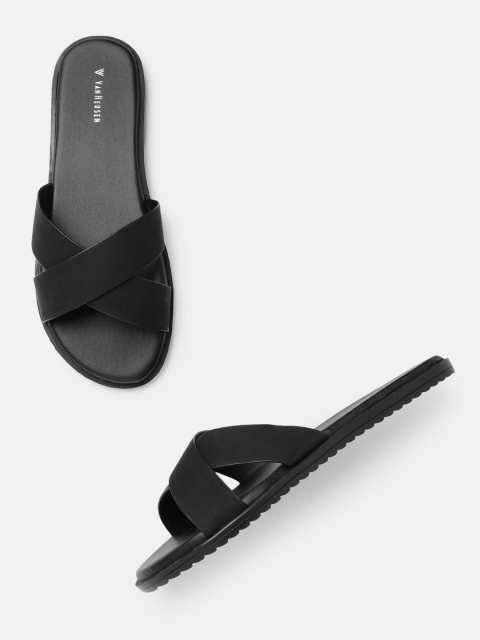 

Van Heusen Woman Black Solid Open Toe Flats