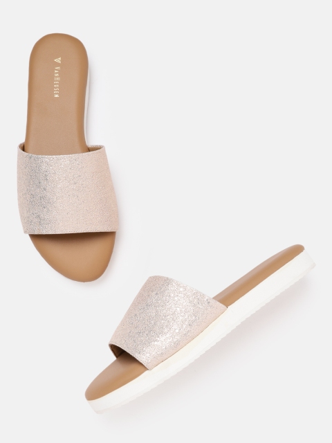 

Van Heusen Woman Women Rose Gold-Toned Open Toe Flats