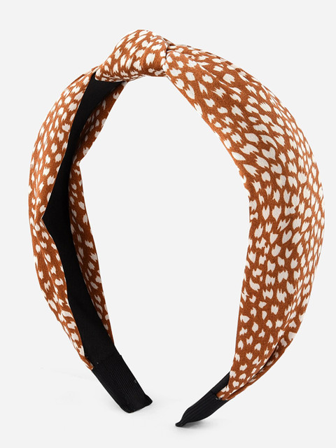 

ToniQ Women Brown & White Animal Printed Hairband