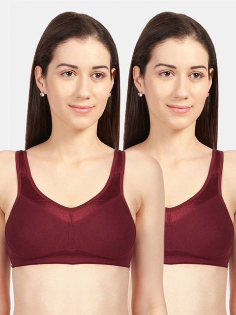 

Sonari Maroon Set Of 2 Solid T-shirt Bra
