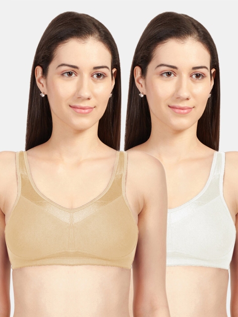 

Sonari Nude & White Set Of 2 Solid T-shirt Bra