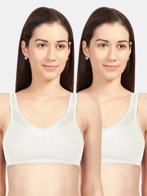 

Sonari White Set of 2 Full Coverage Non Wired Non Padded regular Bra
