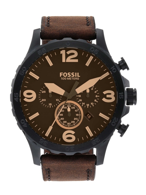 

Fossil Men Brown Patterned Dial Leather Straps Analogue Watch - JR1487