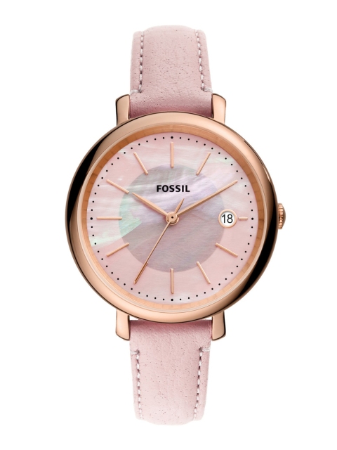 

Fossil Women Pink Printed Dial & Pink Leather Straps Analogue Watch ES5092I