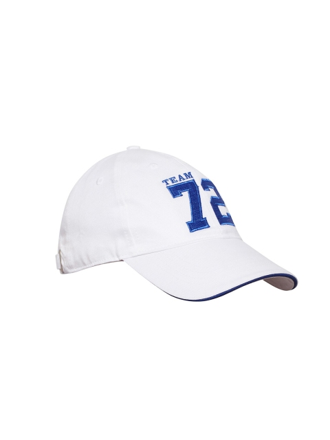

Sportigoo Unisex White & Blue Embroidered Baseball Cap