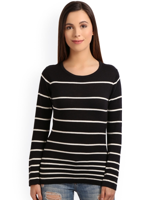

Manola Women Black & White Striped T-shirt