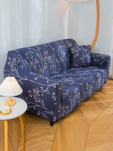 

HOUSE OF QUIRK Blue 2-Seater Stretchable Non-Slip Sofa Slipcover