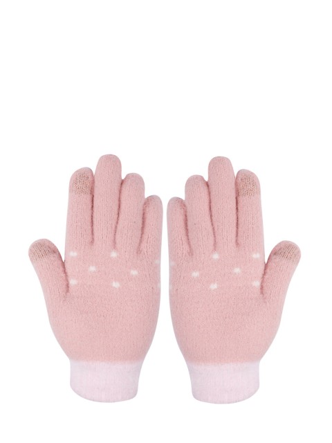 

LOOM LEGACY Women Pink Solid Acrylic Hand Gloves