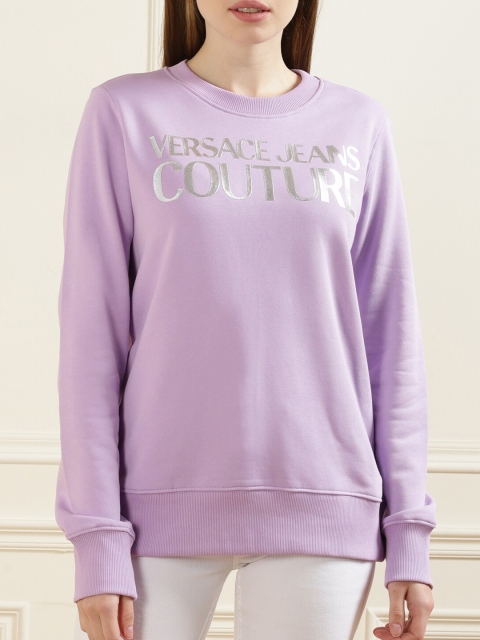 

Versace Jeans Couture Women Purple Printed Pure Cotton Sweatshirt