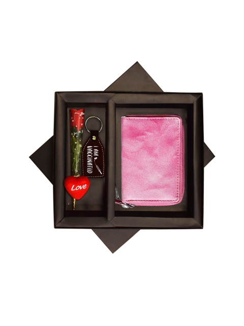 

ABYS Pink & Red Genuine Leather Accessory Gift Set