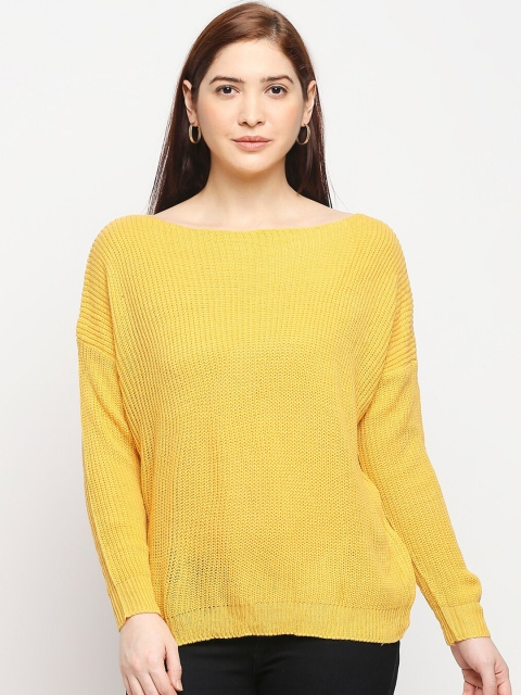 

LYKKEIN Women Yellow Pullover